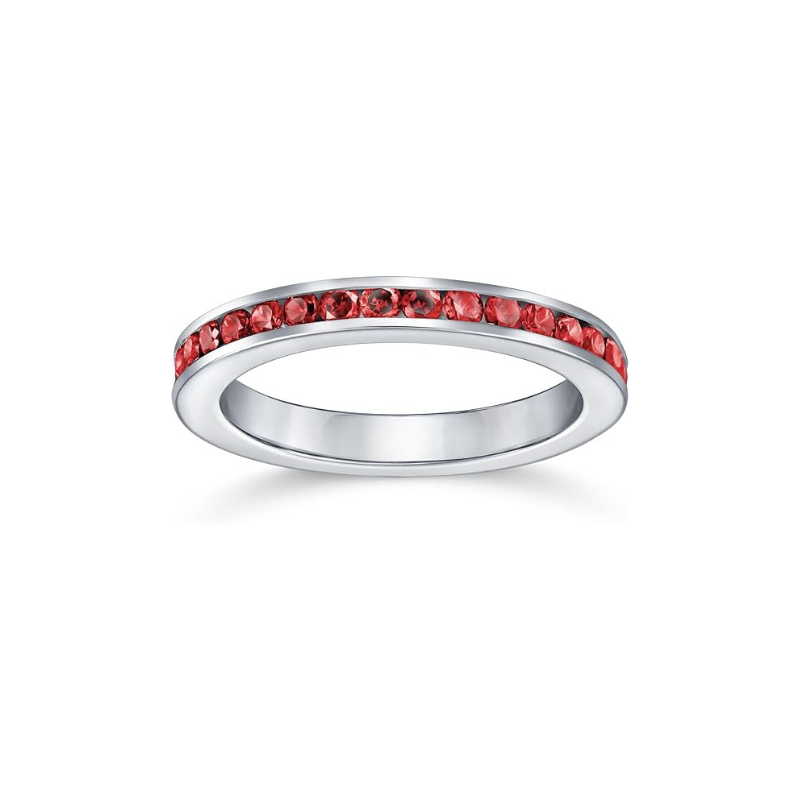 Bague Anneau Éternité Rubis | Or Blanc