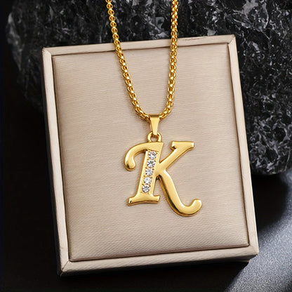 Collier Initiale Accent Cristal | Or