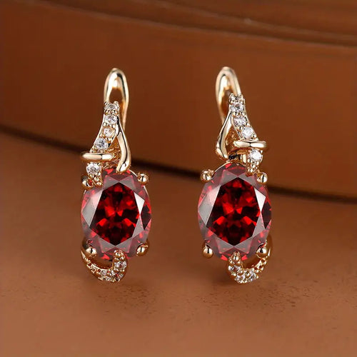 Boucles d'Oreilles Pendantes Crépuscule Cramoisi | Or