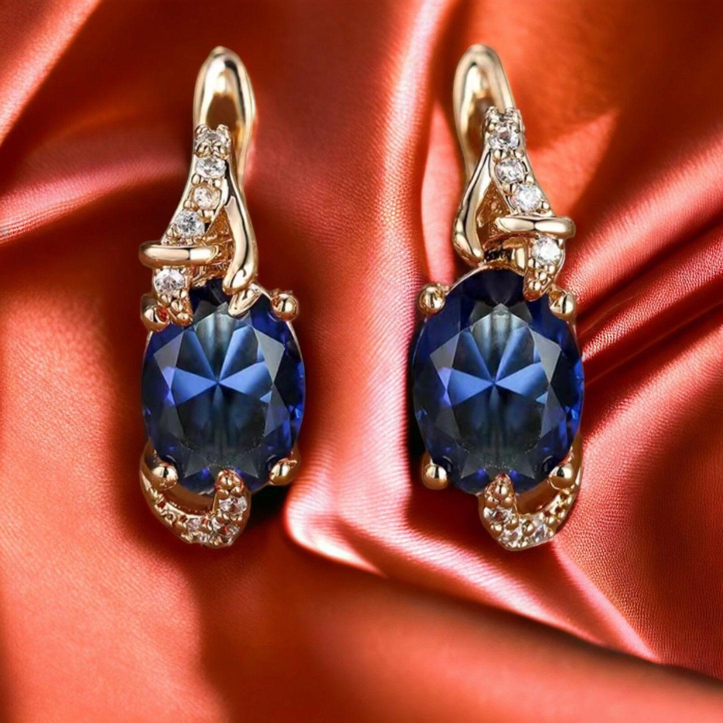 Boucles d'Oreilles Pendantes Minuit Royal | Or