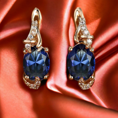 Boucles d'Oreilles Pendantes Minuit Royal | Or