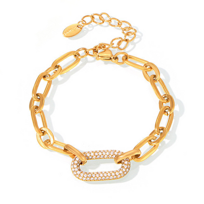 Parure Bijoux Maille Épaisse Pavée | Or