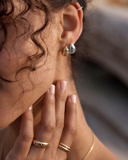 Boucles d'Oreilles Pendantes Mato | Or Blanc