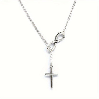 Collier Pendentif Croix Éternel | Or Blanc