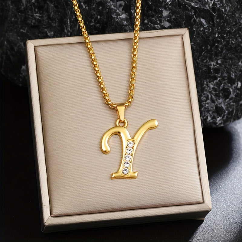 Collier Initiale Accent Cristal | Or
