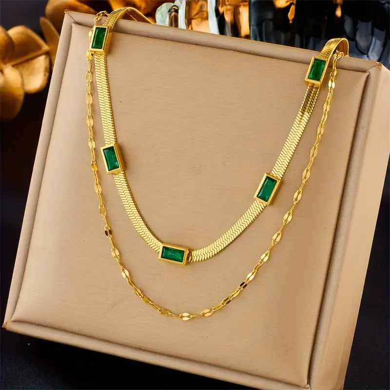 Collier Rétro Double Rang Gemme Sorella | Or