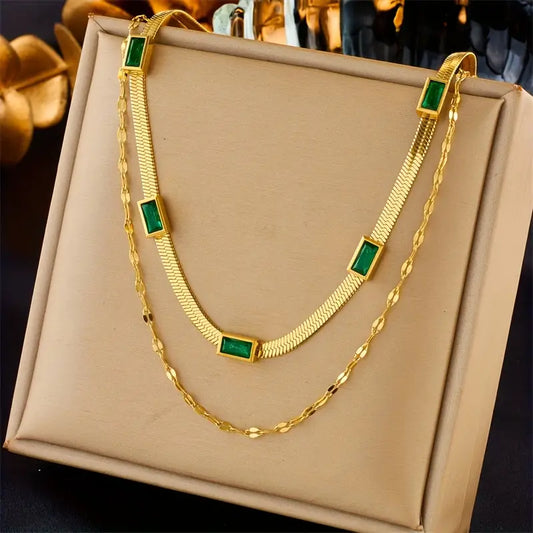 Collier Rétro Double Rang Gemme Sorella | Or