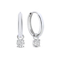 Boucles d'Oreilles Créoles Pierre Larmes de Lune | Or Blanc