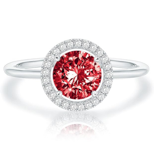 Bague Anneau Promesse Rubis Lueur Cramoisie | Or Blanc