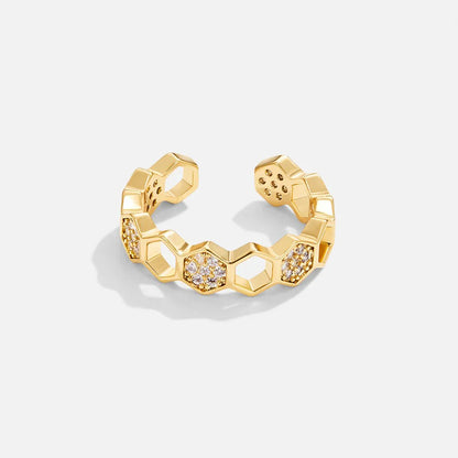 Bague Nid d'Abeille Cristal | Or