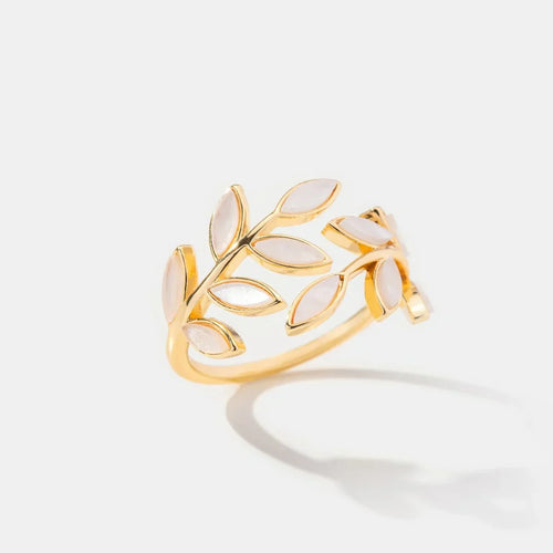 Bague Ouverte Feuille Délicate Neraya | Or