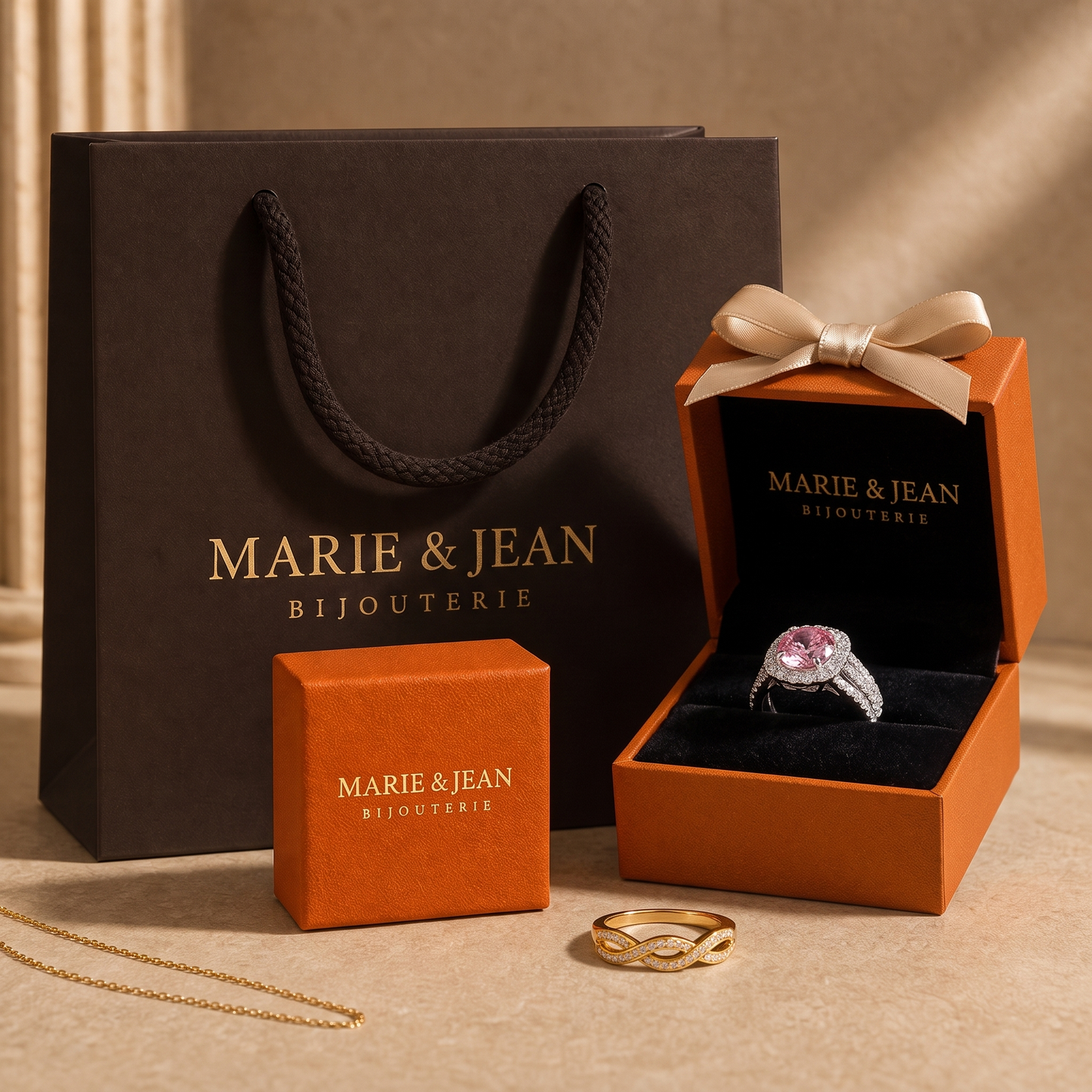 Bague Halo Impératrice Rosée | Or Blanc