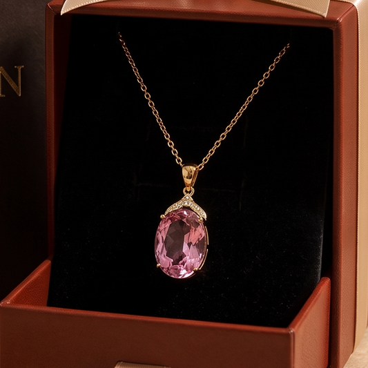 Collier Ovale Impérial Rose Poudré | Or