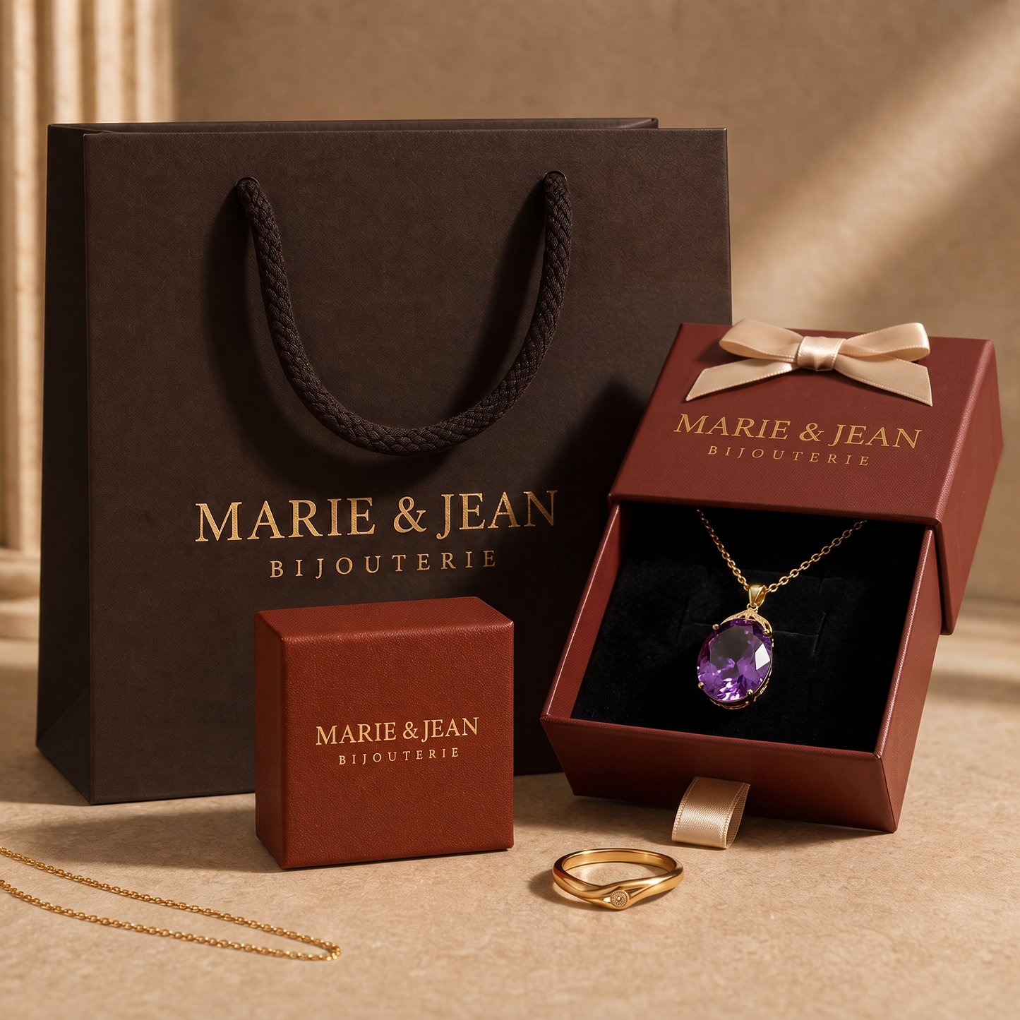 Collier Ovale Impérial Violet Améthyste | Or