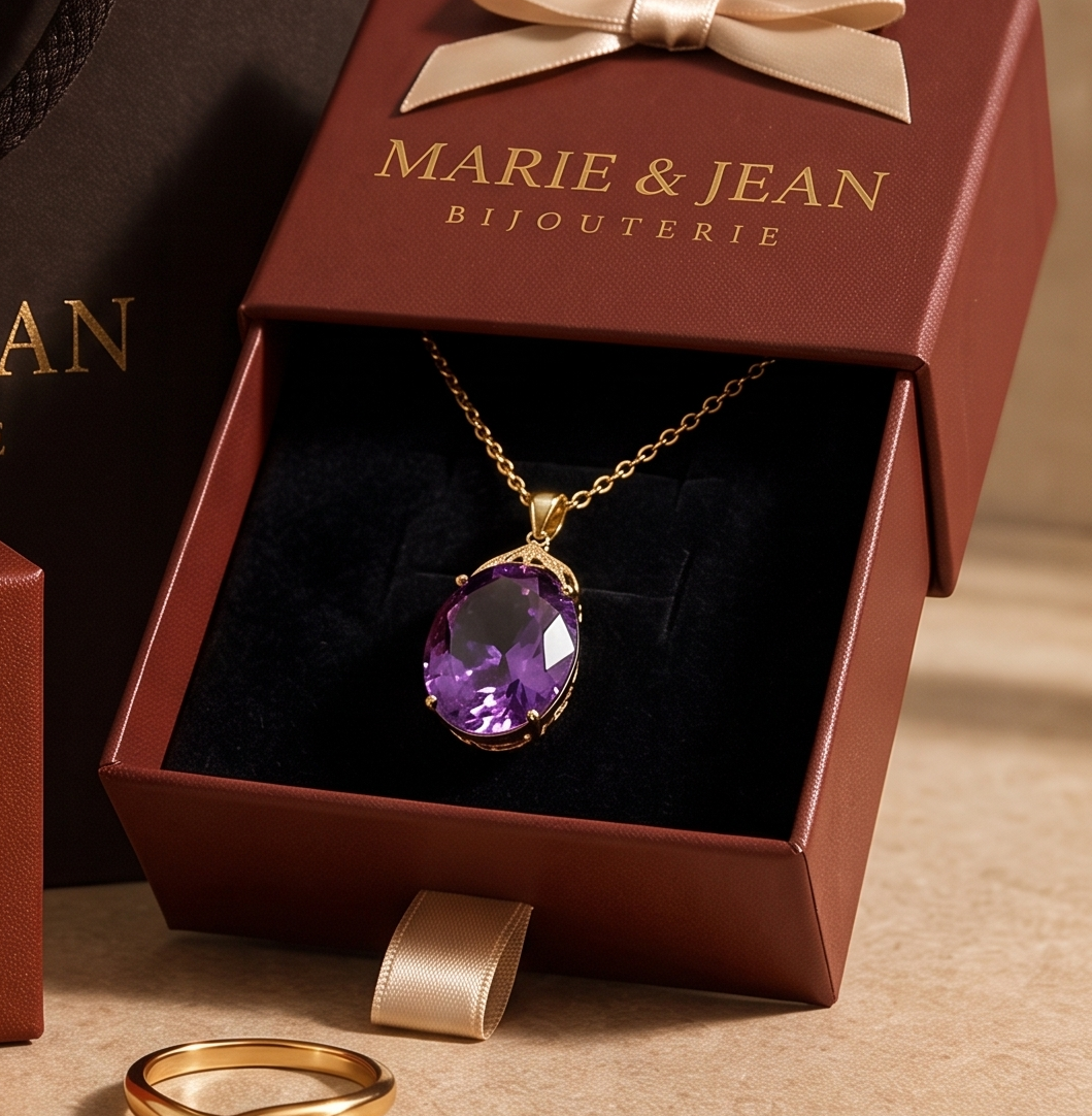 Collier Ovale Impérial Violet Améthyste | Or