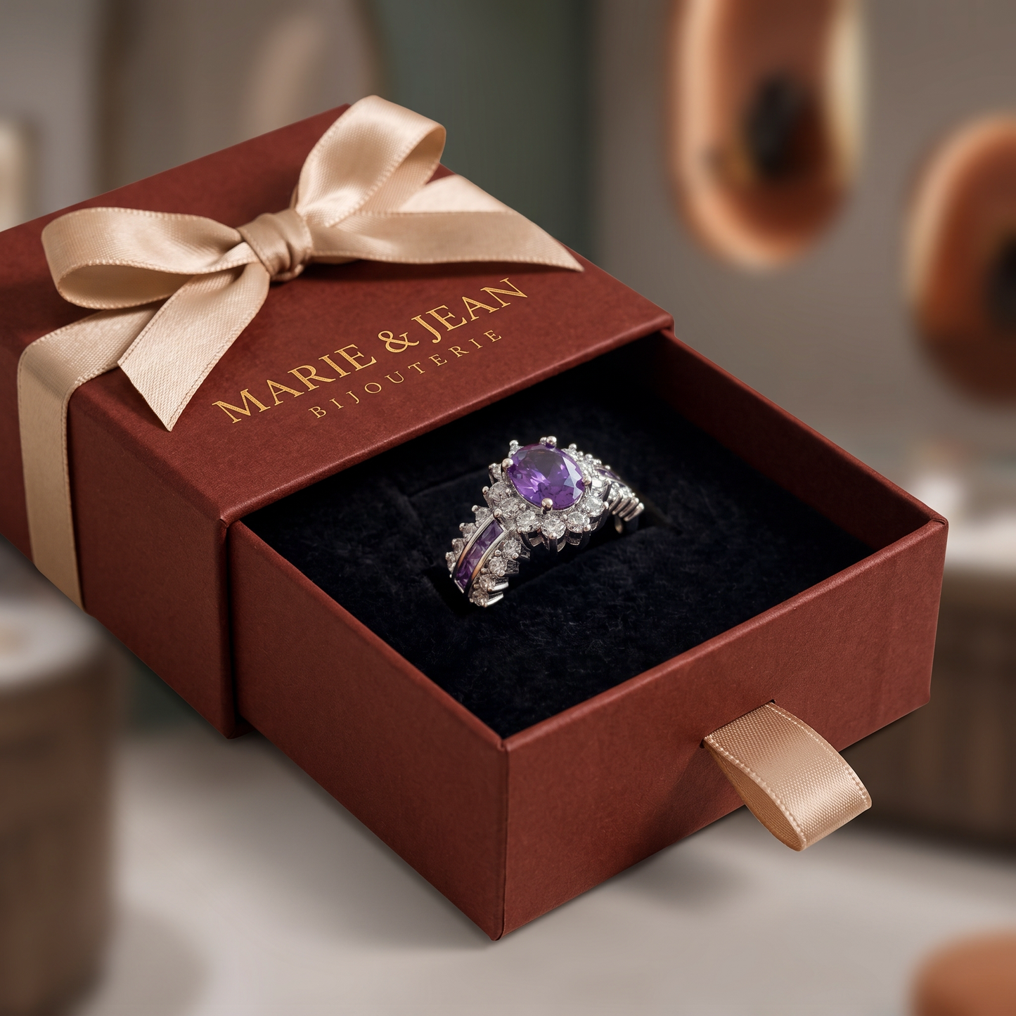 Bague Couronne Crépuscule Amethyne | Or Blanc