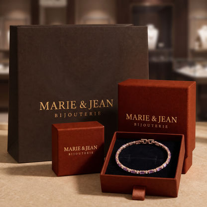 Bracelet Tennis Prisme Violet Améthyste | Or Rose