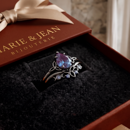 Bague Multicouches Violet Améthyste | Or Blanc
