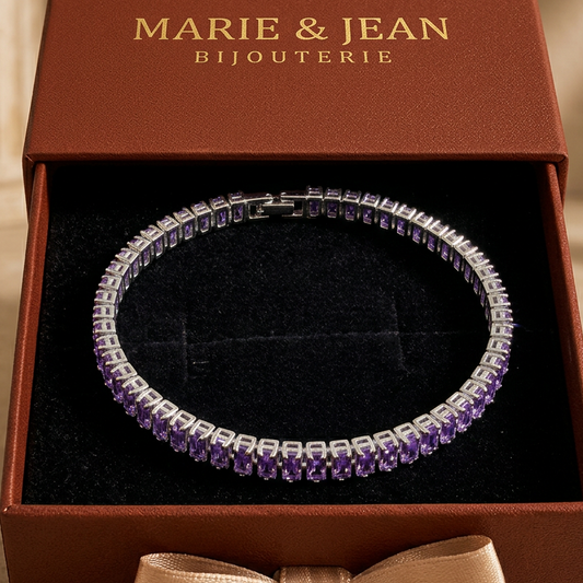 Bracelet Tennis Vertéa Violet Améthyste | Or Blanc