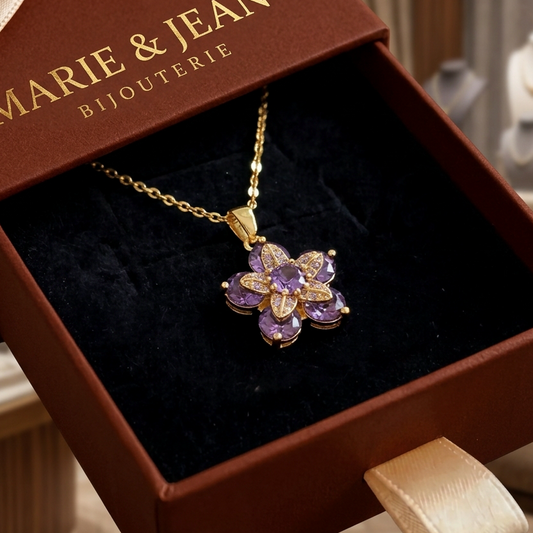Collier Fleur Violette Amélyth | Or