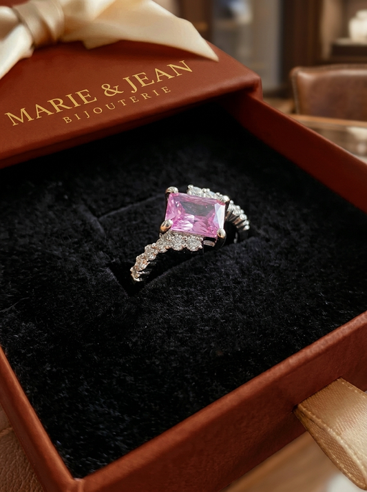 Bague Vertex Rose Poudré | Or Blanc