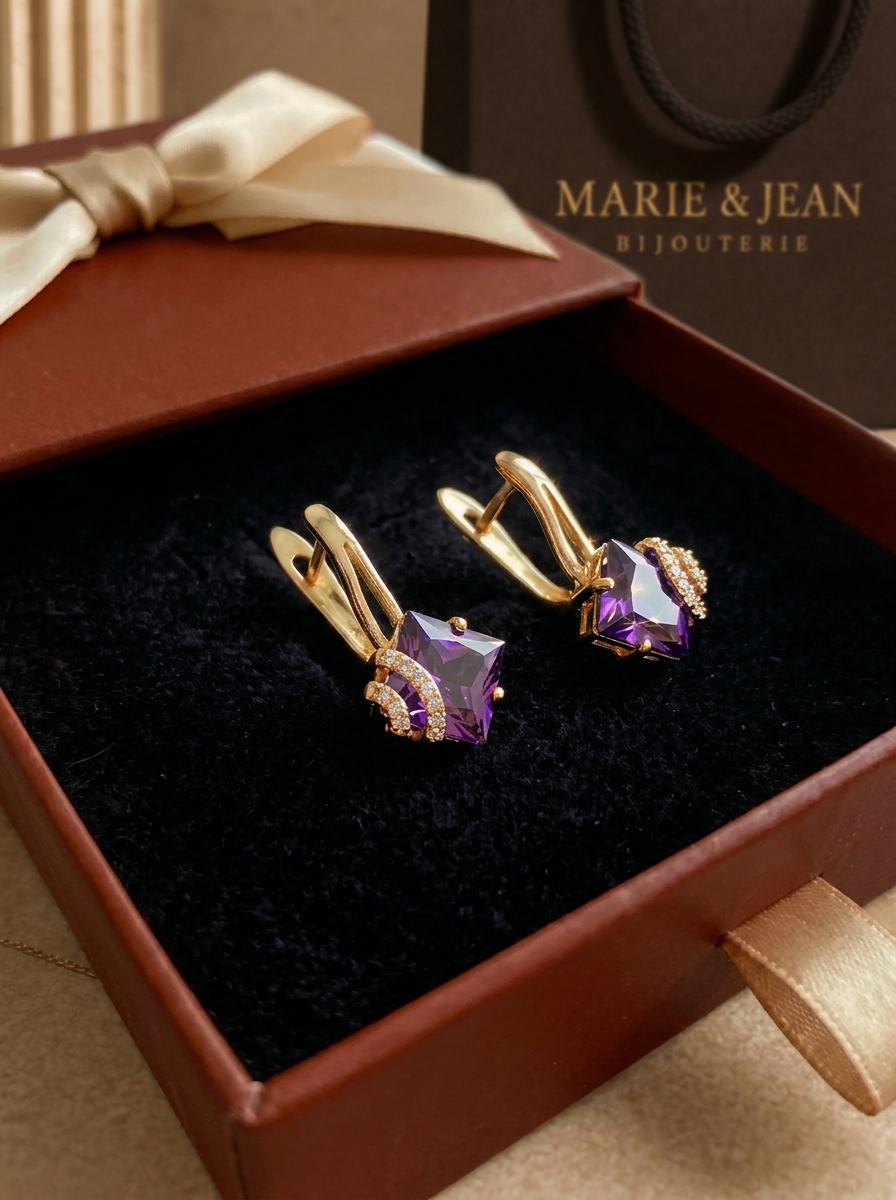 Boucles d'Oreilles Pavées Zephira Crownlight | Or Rose