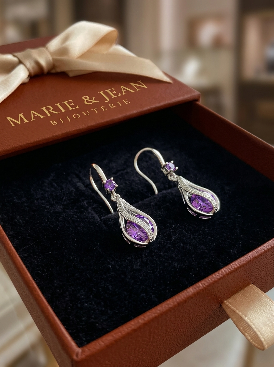 Boucles d'Oreilles Torsadées Calithra Lumen | Or Blanc