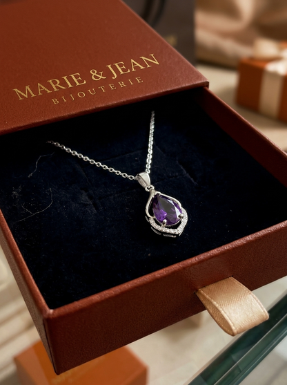 Collier Pendentif Croissant Selvara | Or Blanc