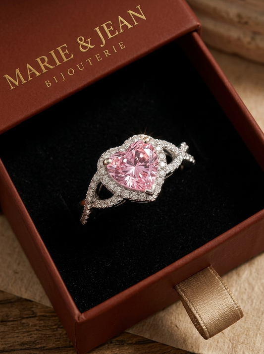 Bague Halo Torsadé Amour | Or Blanc