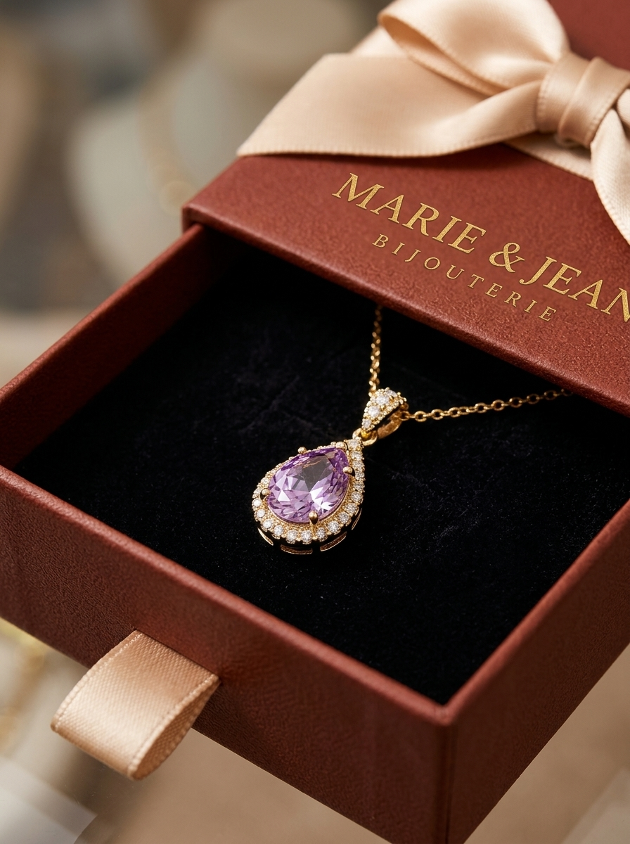 Collier Pendentif Halo Lavena | Or