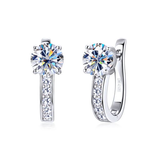 Boucles d'Oreilles Créoles Canal | Or Blanc