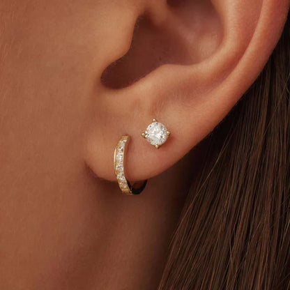 Parure Boucles d'Oreilles Pierre Dara Brillane | Or