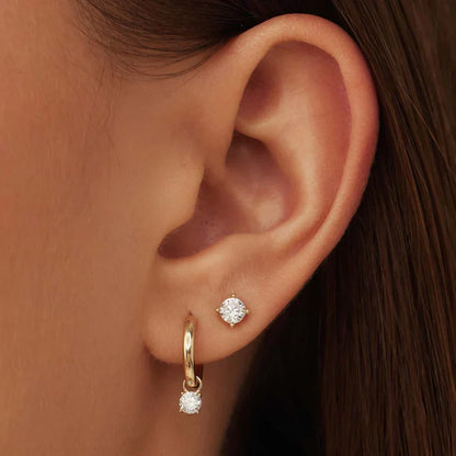 Parure Boucles d'Oreilles Pierre Larmes de Lune | Or