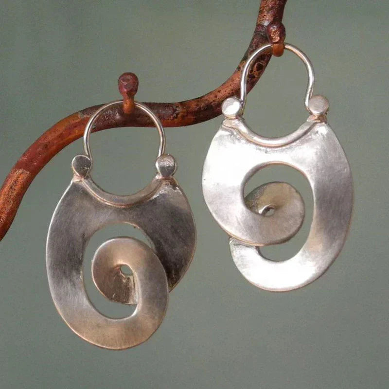 Boucles d'Oreilles Forme Irrégulière Antique | Or Blanc