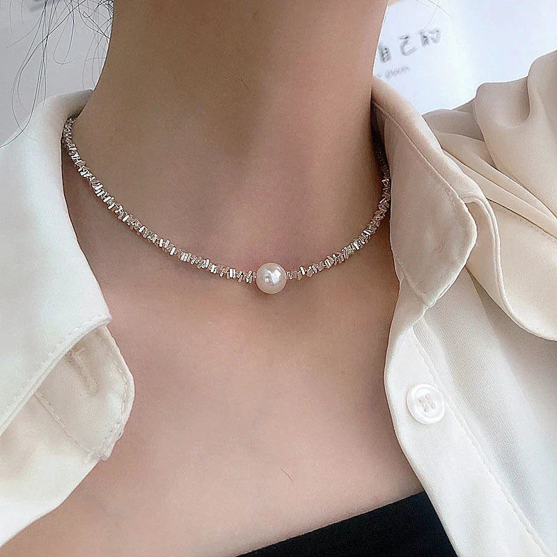 Collier Perle Radieuse | Or Blanc