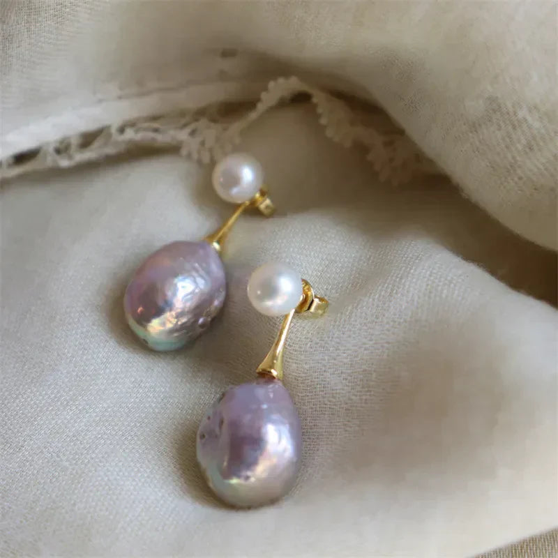 Boucles d'Oreilles Perle Lilas Exquise | Or