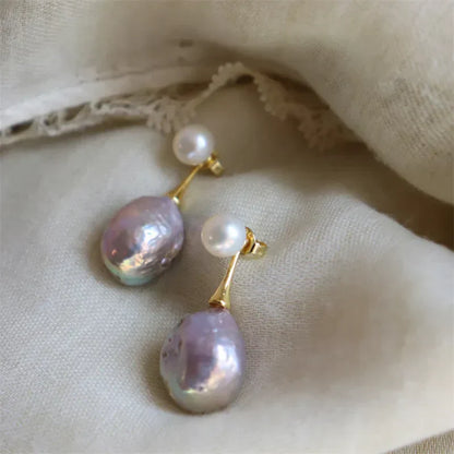 Boucles d'Oreilles Perle Lilas Exquise | Or