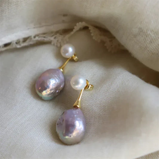 Boucles d'Oreilles Perle Lilas Exquise | Or