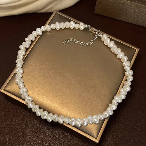 Collier Perle Halo | Or Blanc