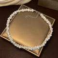 Collier Perle Nacrée Halo | Or Blanc