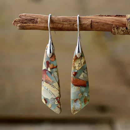 Boucles d'Oreilles Pierre Naturelle Antique | Or