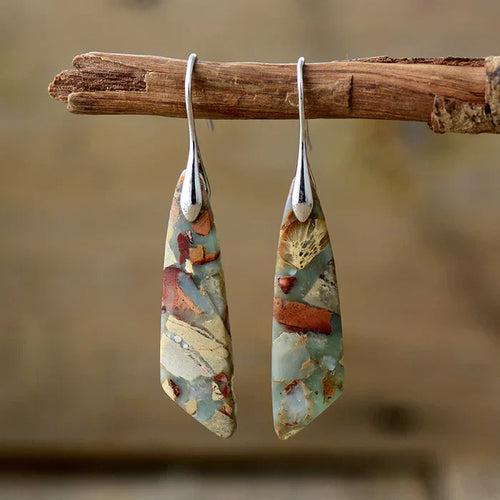 Boucles d'Oreilles Pierre Naturelle Antique | Or