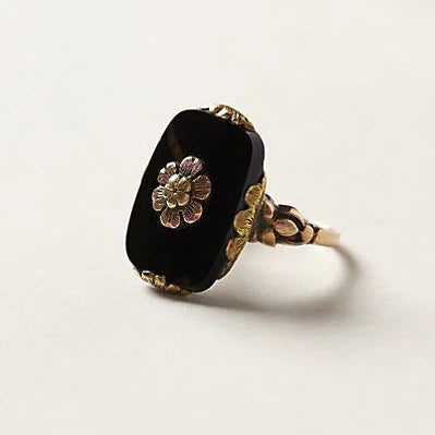 Bague Pierre Noire Vintage | Or