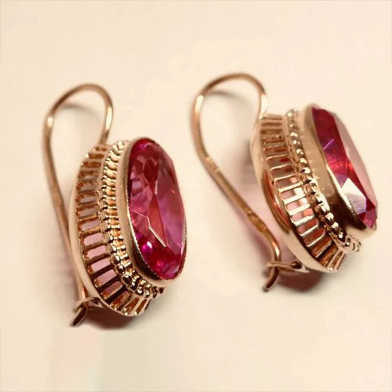 Boucles d'Oreilles Pierre Noire Vintage | Or