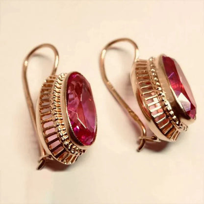 Boucles d'Oreilles Pierre Noire Vintage | Or
