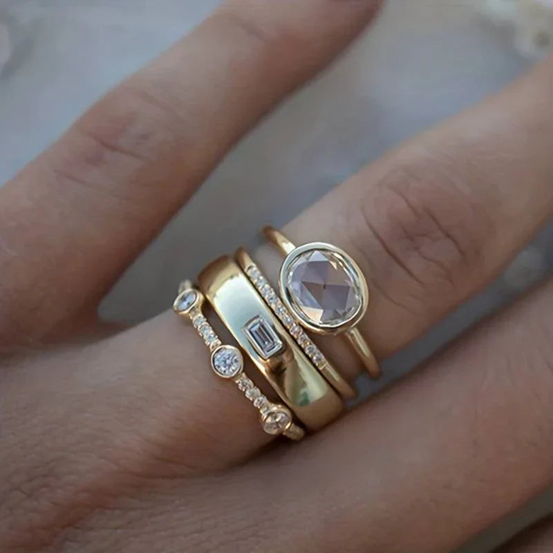 Parure Bagues Vintage Or et Zircone | Or