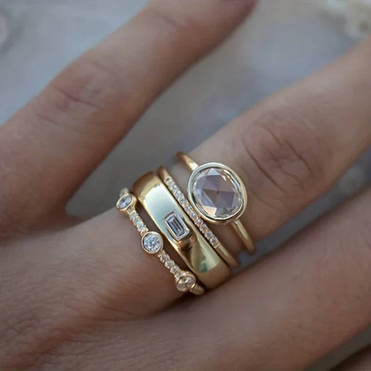 Parure Bagues Vintage Or et Zircone | Or
