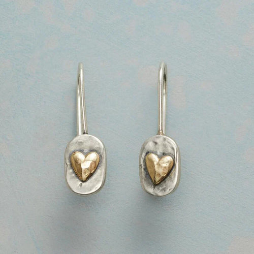 Boucles d'Oreilles Dentelle Cœur Dorée | Or