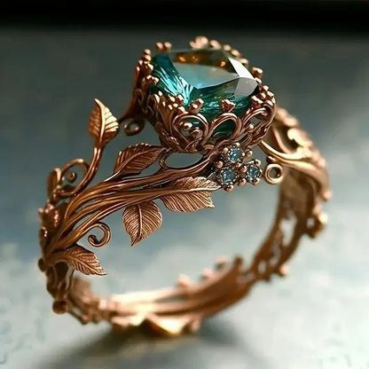 Bague Cristal Lumière Forêt | Or Rose