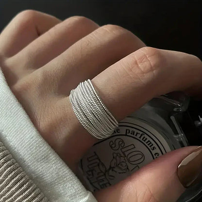 Bague Multicouches Voile de Lune | Or Blanc